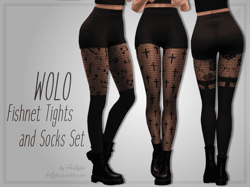 WOLO Fishnet Tights And Socks Set