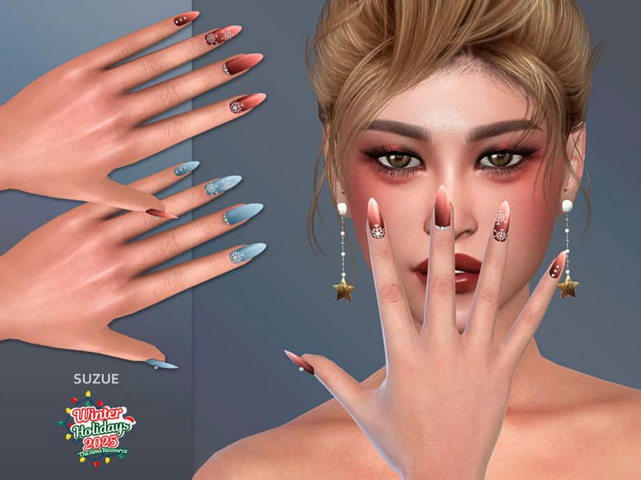 Snow Almond Nails