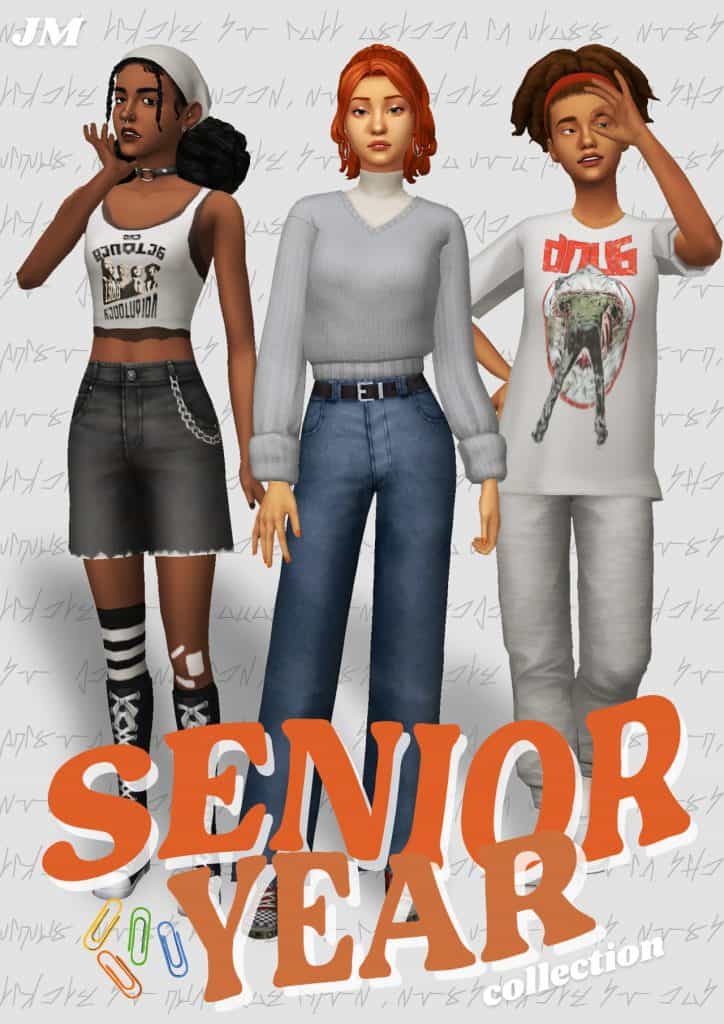 Sims 4 Senior Year Y2K CC Pack