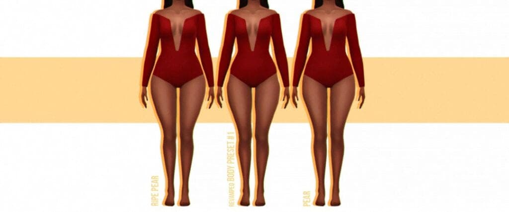Three Body Shapes Presets for Sims 4