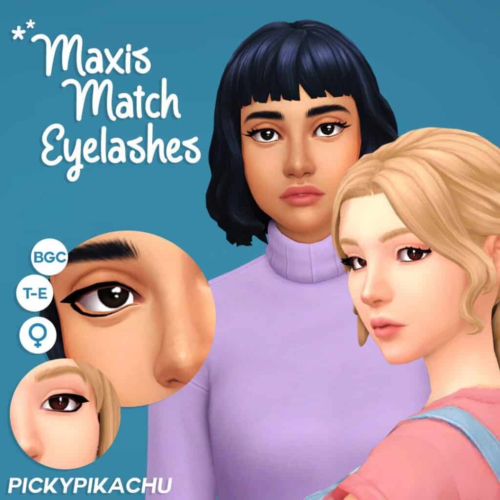 Sims 4 Maxis Match Eyelashes CC