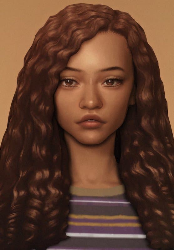 Emery Sims 4 Curly Hair Mod