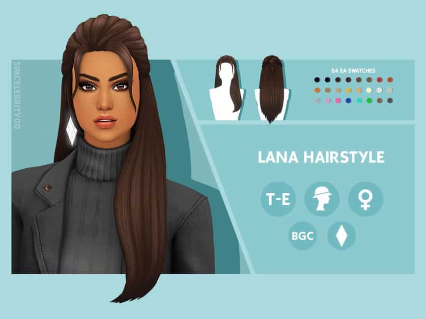 Lana Sims 4 Female Hair Mod