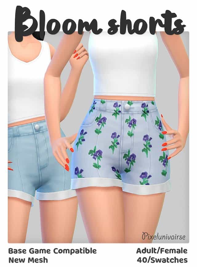 Bloom Sims 4 Jean Shorts