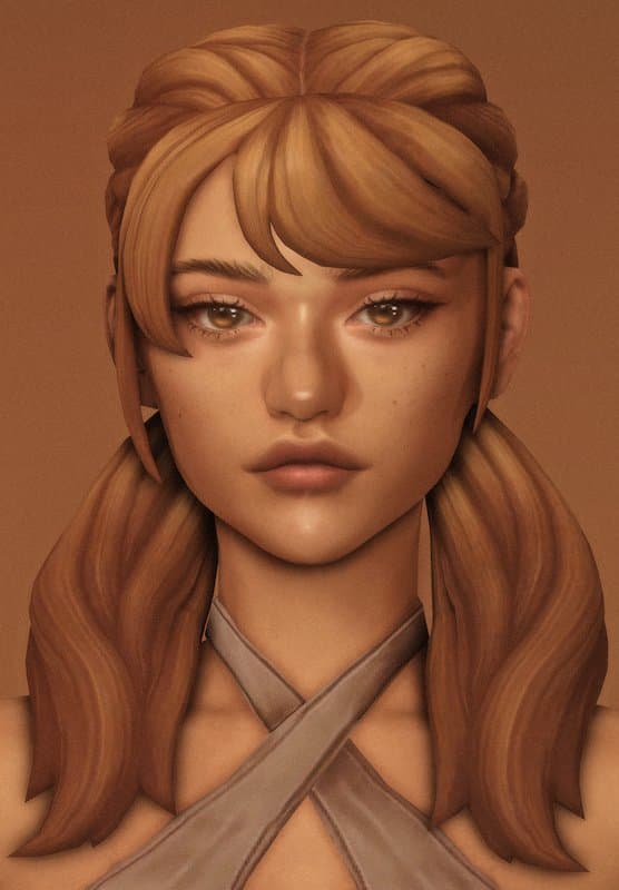 Taliyah Pigtails Sims 4 Female Hairstyle