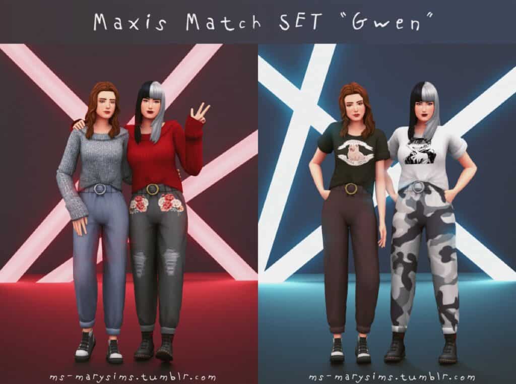 Sims 4 Maxis Match Clothing Set