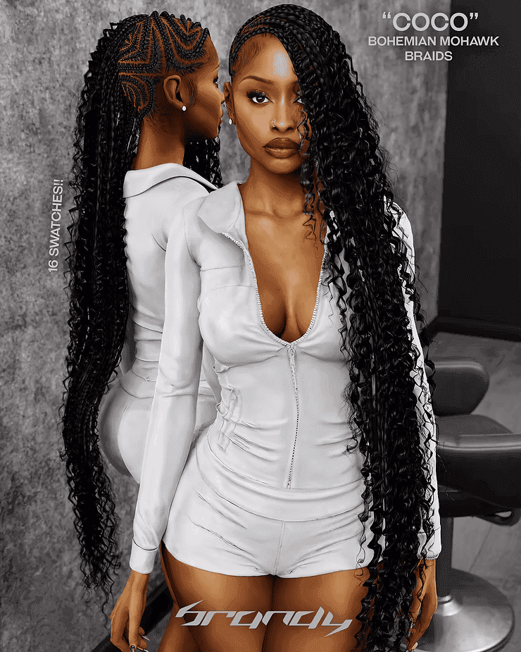 “Coco” Bohemian Mohawk Braids
