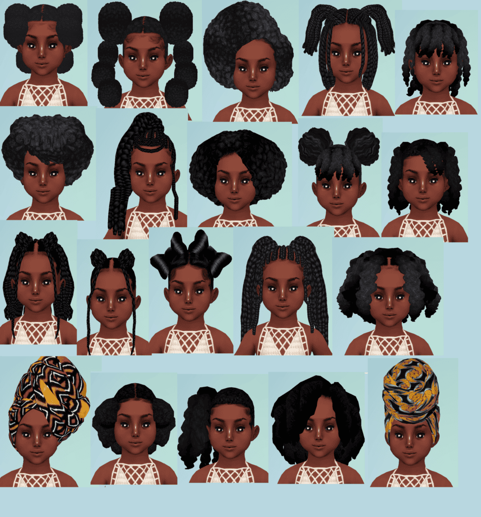 TS4 Toddler Maxis Hair