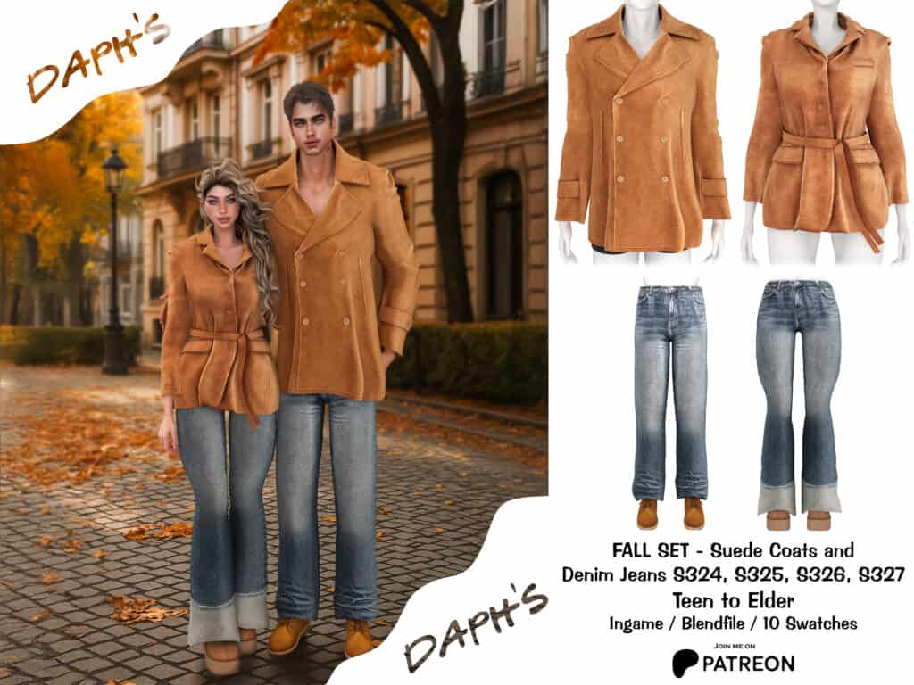 Fall Set 2025 – Suede Coats and Denim Jeans