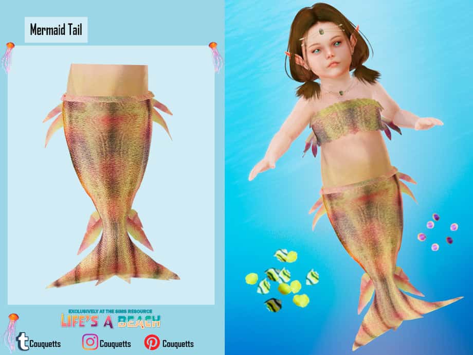 Life’s A Beach Little Mermaid Toddler Tail