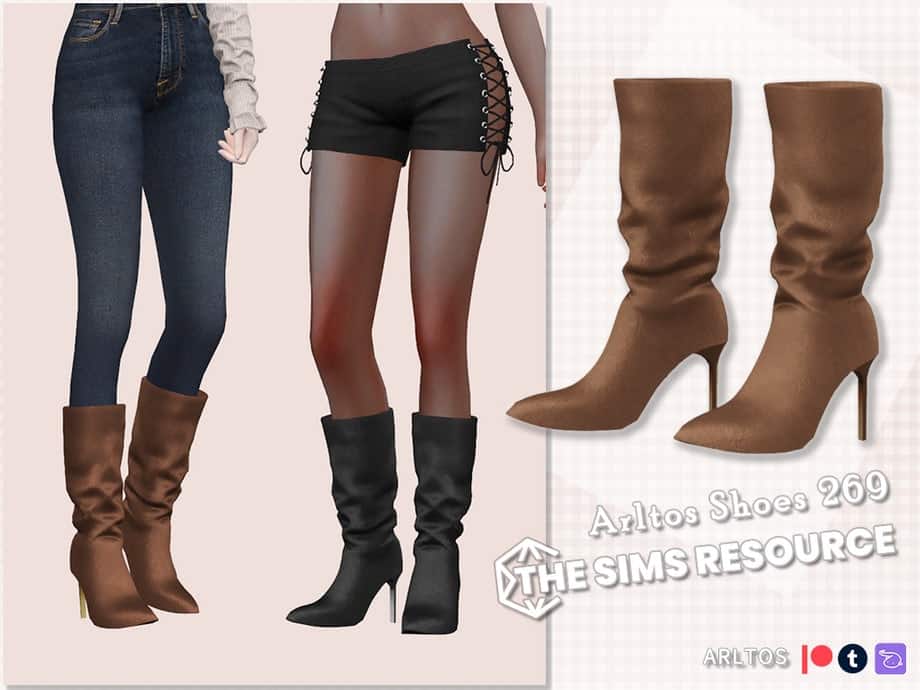 Sim-heeled boots
