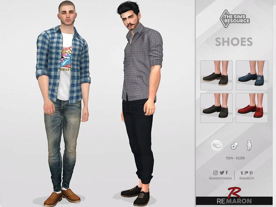 Leather Shoes For Male Sims