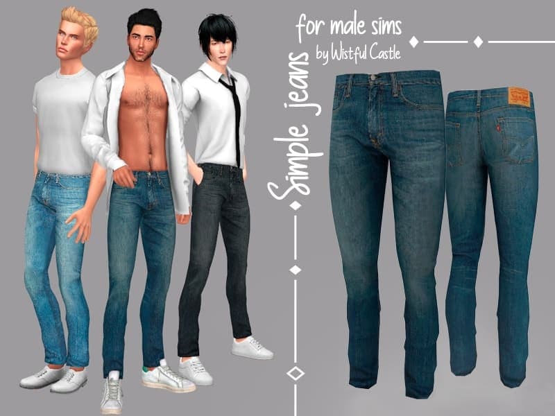 Simple Jeans For Male Sims