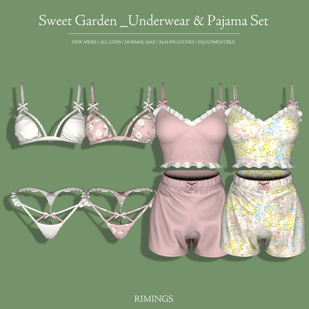 Sweet Garden Pajama And Underwear