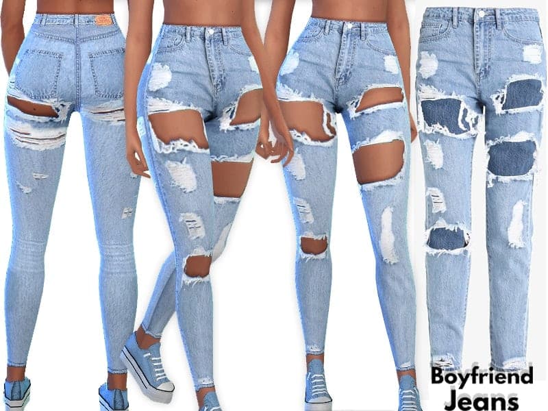 Boyfriend Ripped Denim Jeans