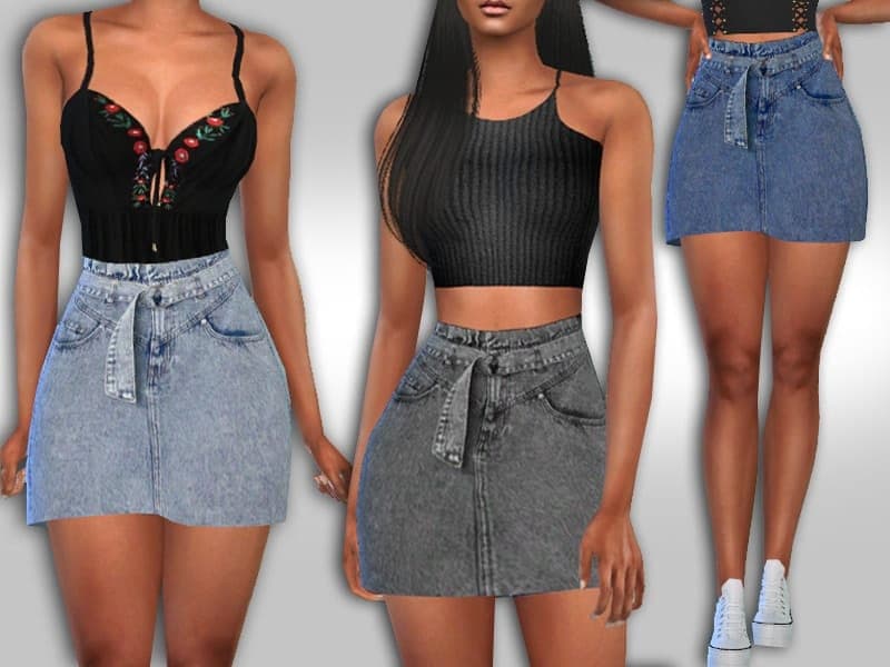 High Waist Denim Skirts