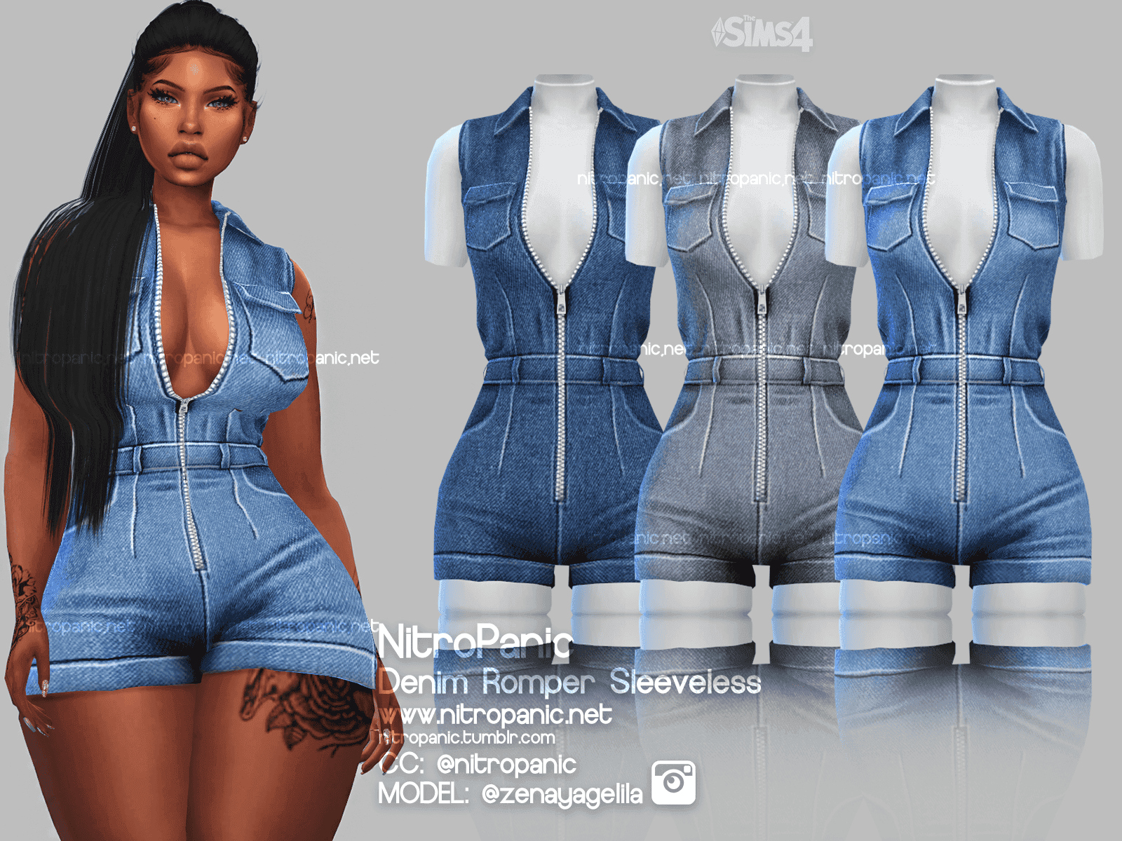 Denim Romper Sleeveless