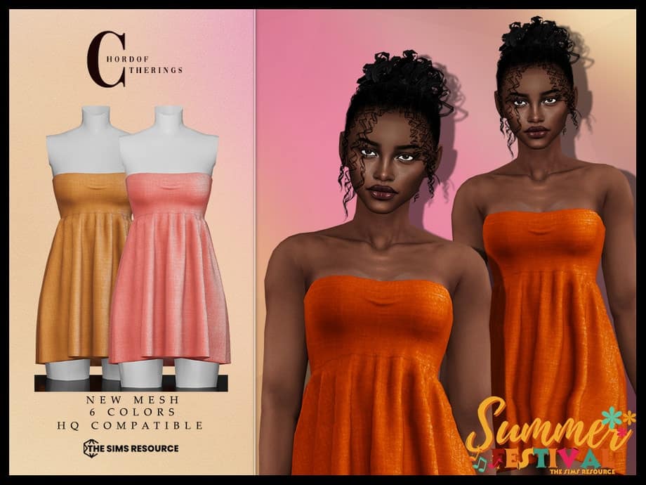 Summer Festival Strapless Dress