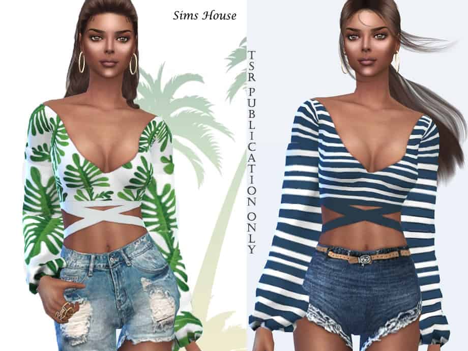 Sulani Tropical Motif Blouse