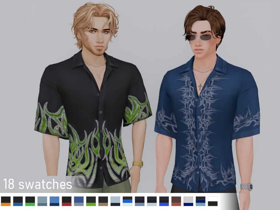 Y2K Button-Up Shirt for males