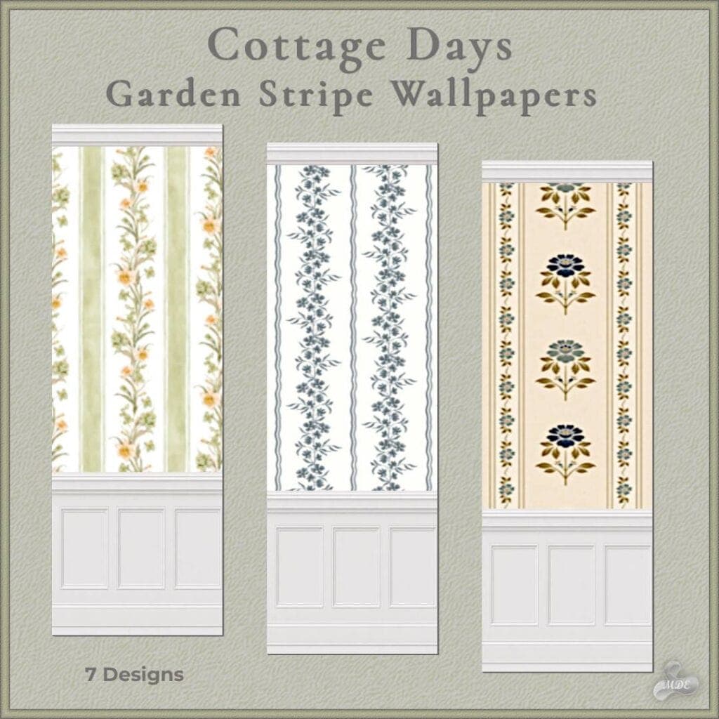 Cottage Days Garden Stripe Wallpapers