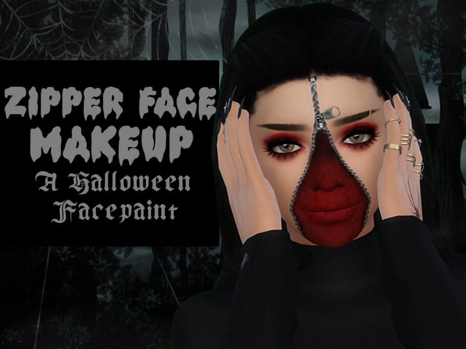 Zipper Face Halloween Makeup