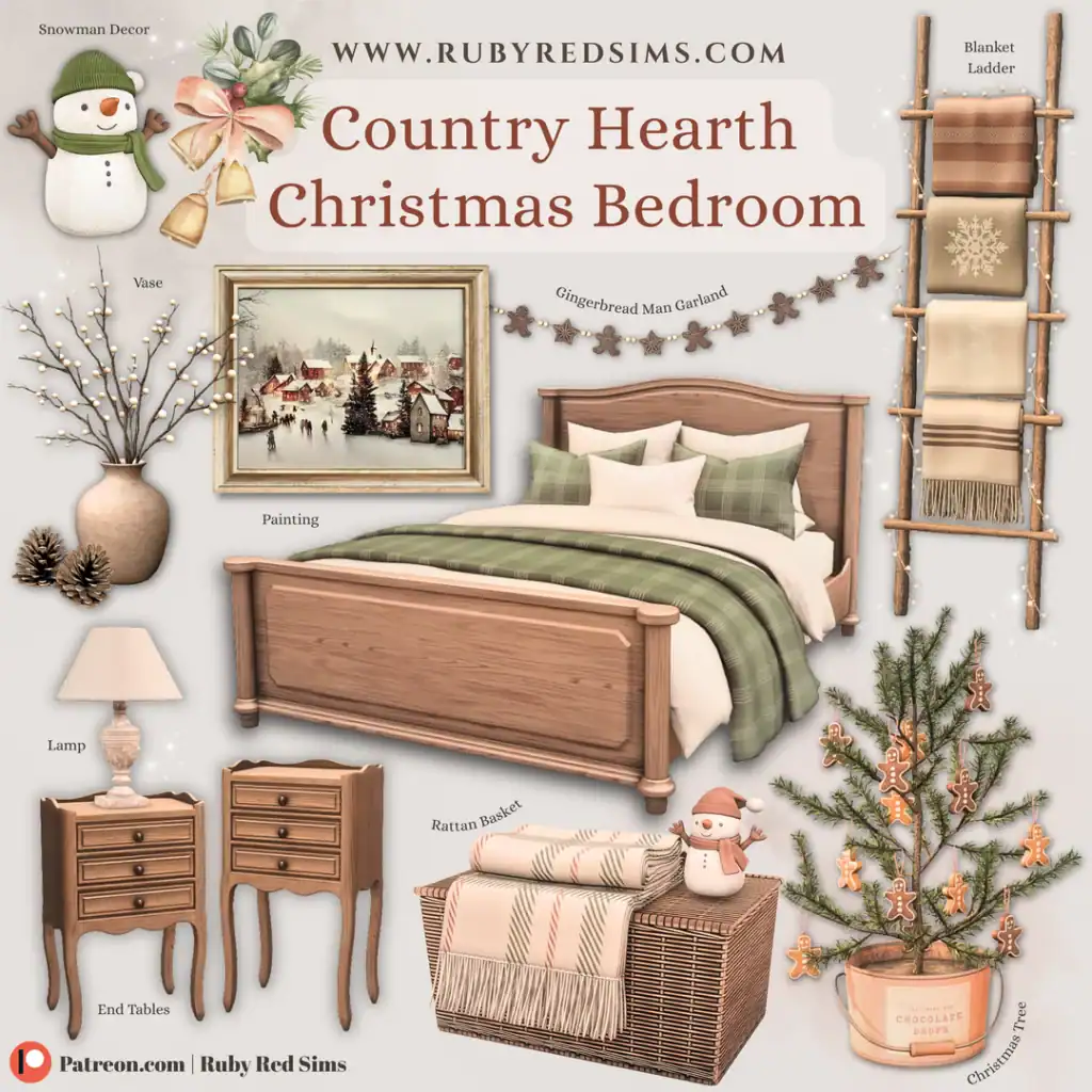 Country Hearth Christmas Bedroom