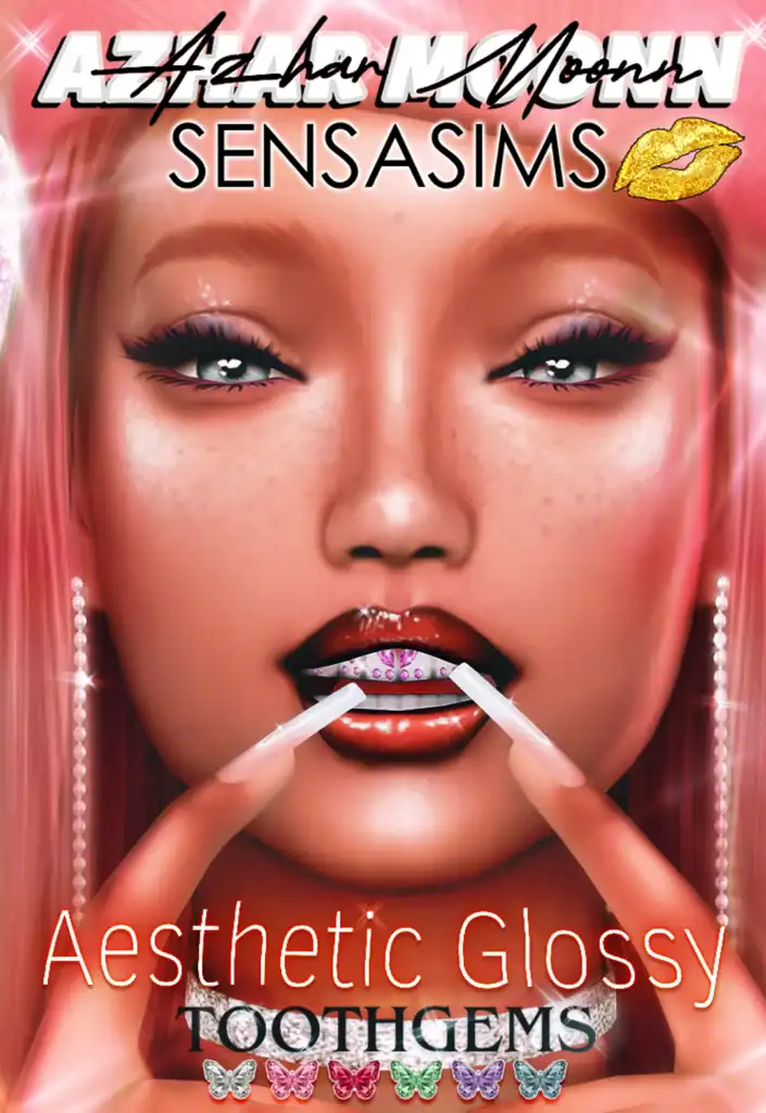 Aesthetic Glossy Part 3 CC Tooth Gems