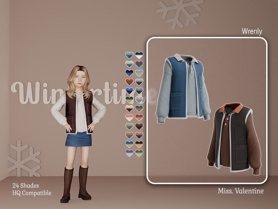 Wrenly Polo with Denim Vest for Children