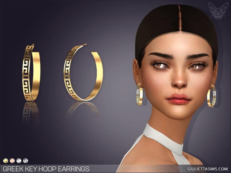 Greek Key Hoop Earrings