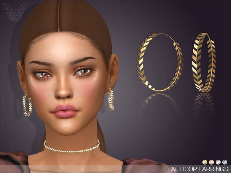 Leaf Hoop Earrings