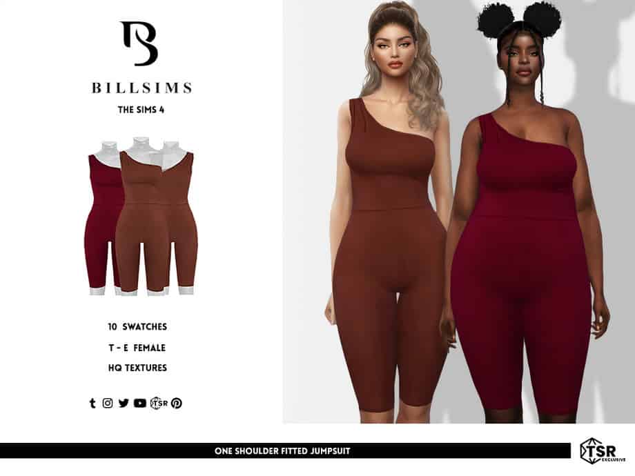 One-Shoulder Fitted Jumpsuit