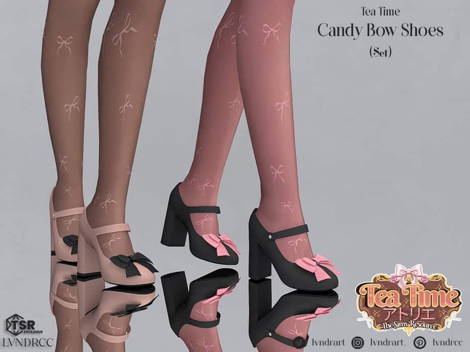 Tea Time Candy Bow Shoes Set