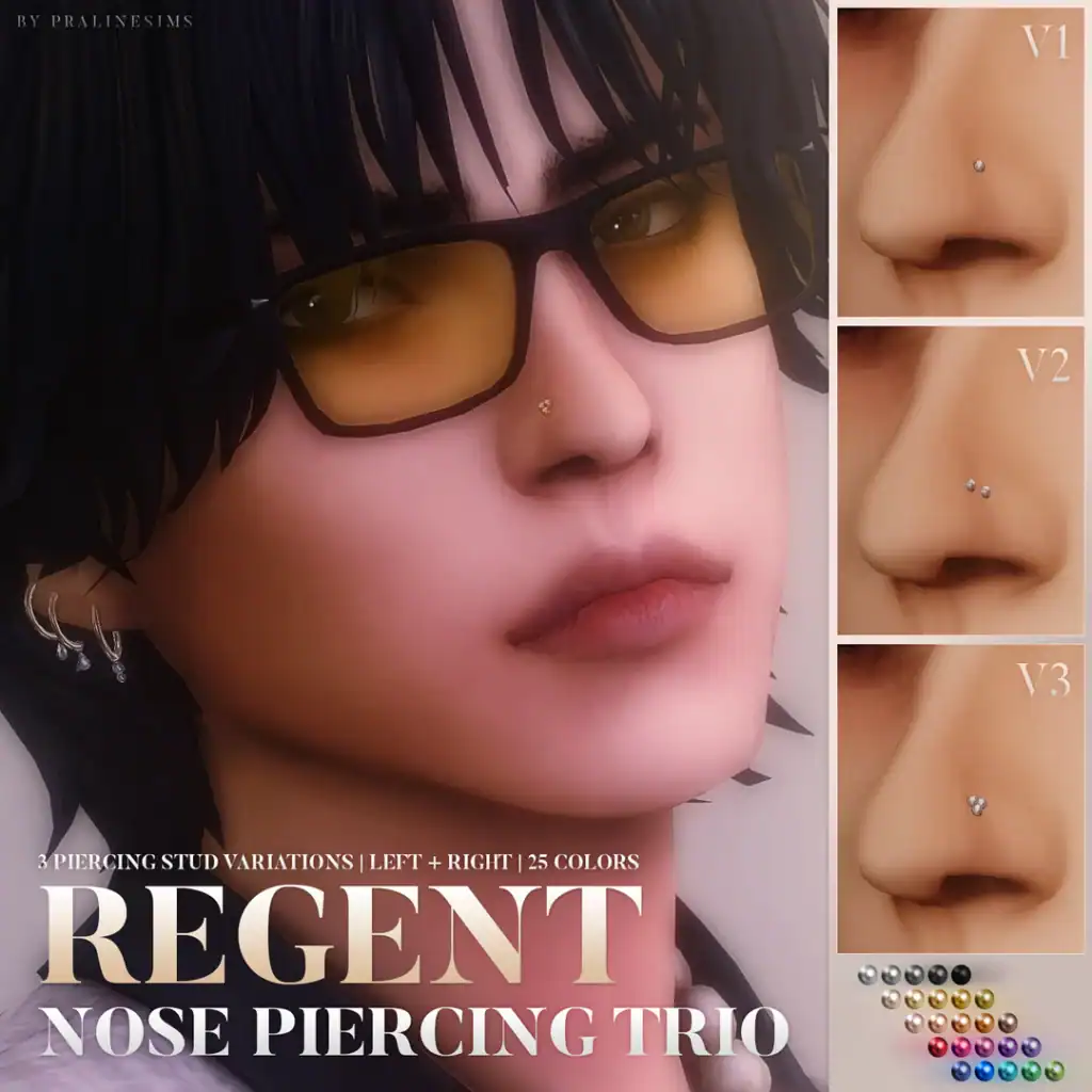 Regent Nose Piercing Trio