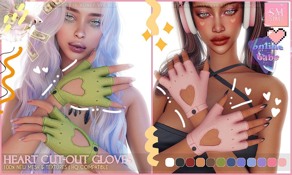 Heart Cut-Out Gloves