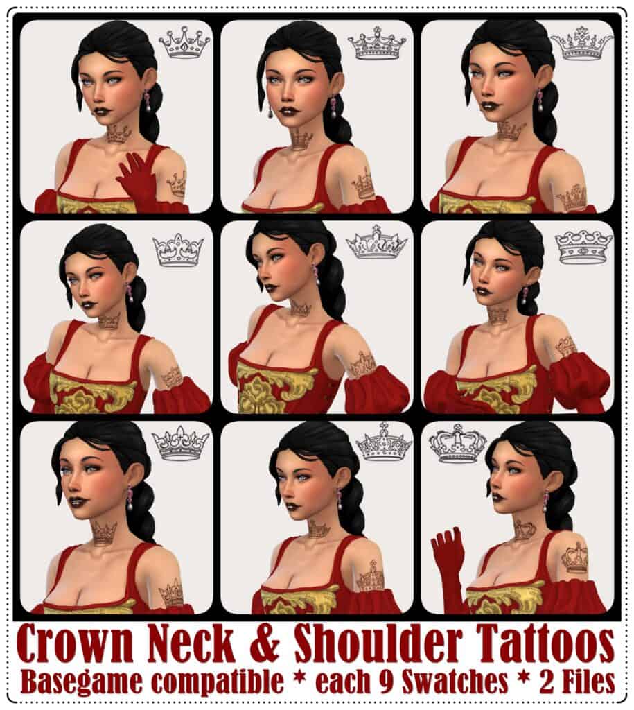Crown Neck & Shoulder Tattoos