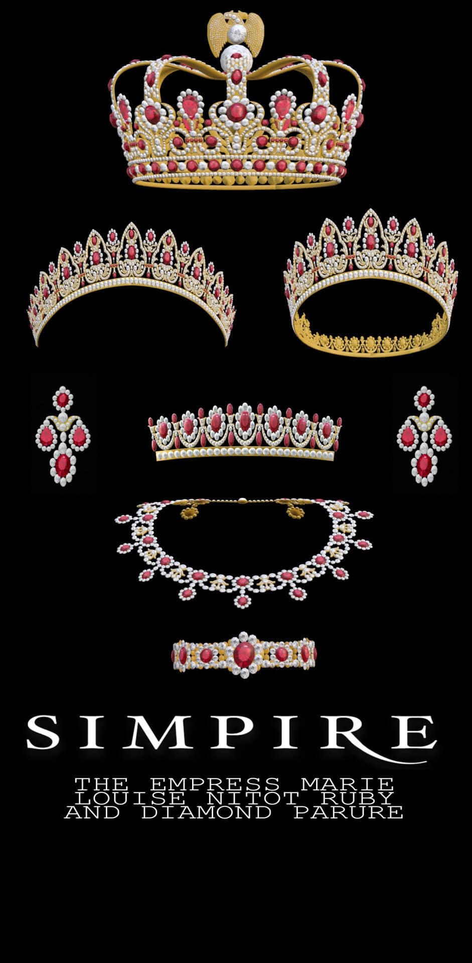 The Empress Marie Louise Nitot Ruby and Diamond Diadem