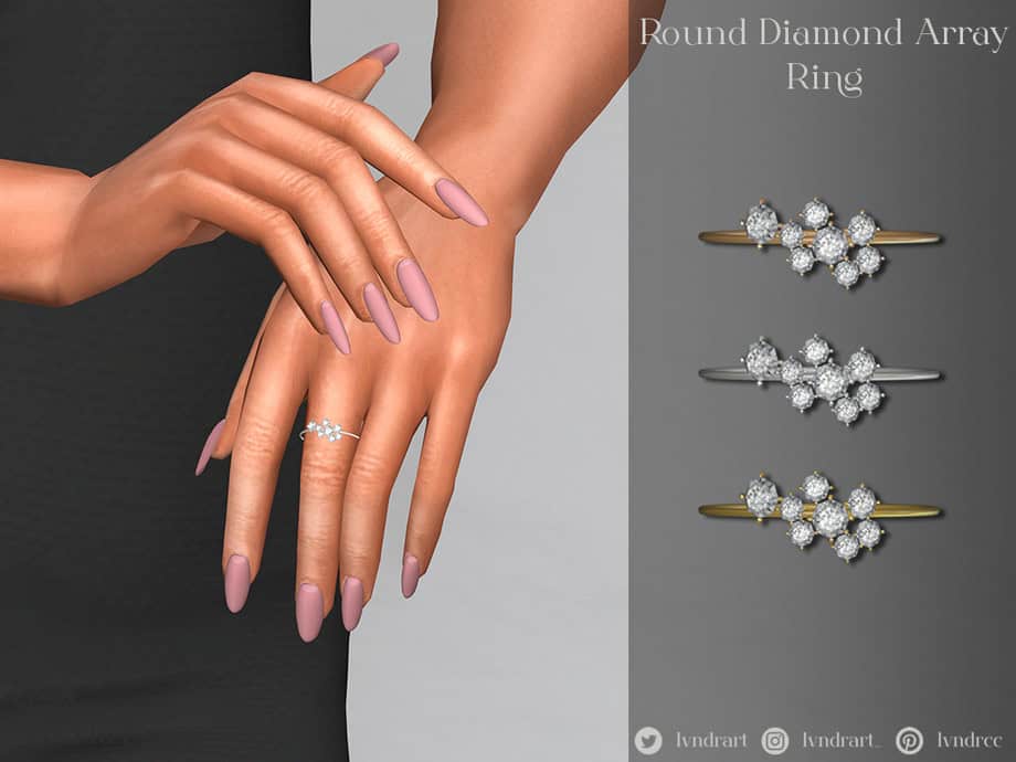 Round Diamond Array Ring