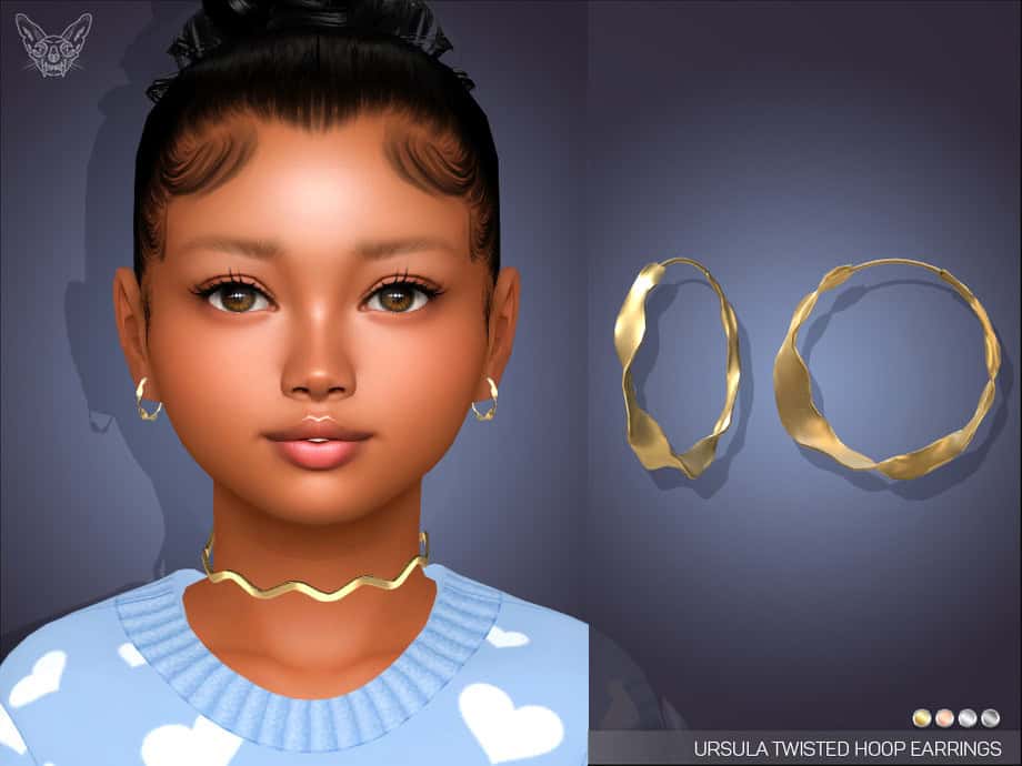 Ursula Twisted Hoop Earrings for Kids