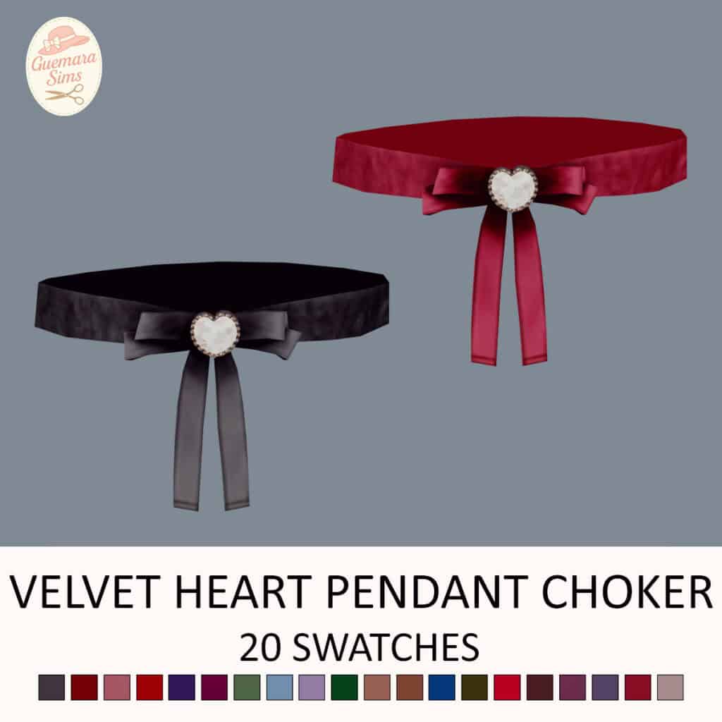 Velvet Heart Pendant Choker