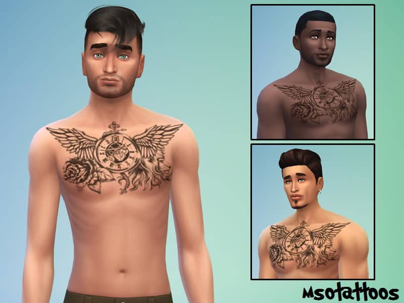 Wing Chest Tattoo for Men