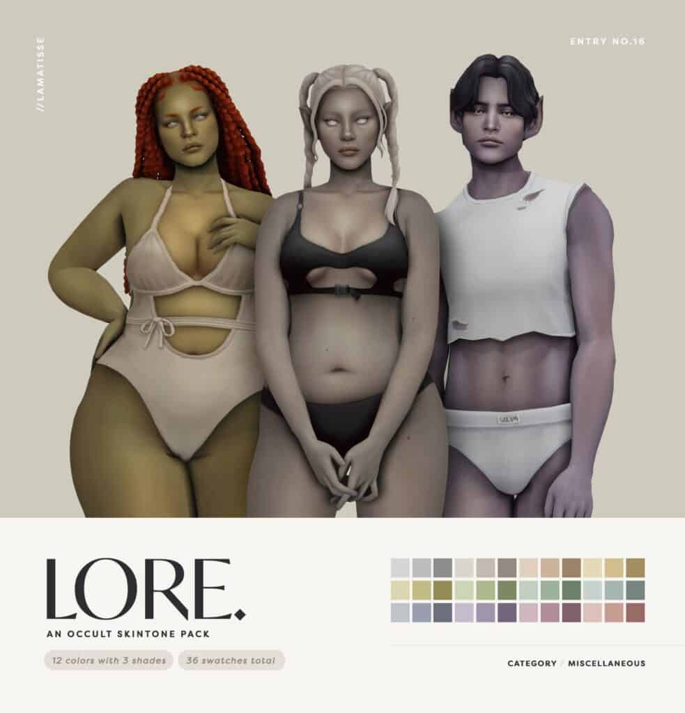 Lore; An Occult Skintone Pack