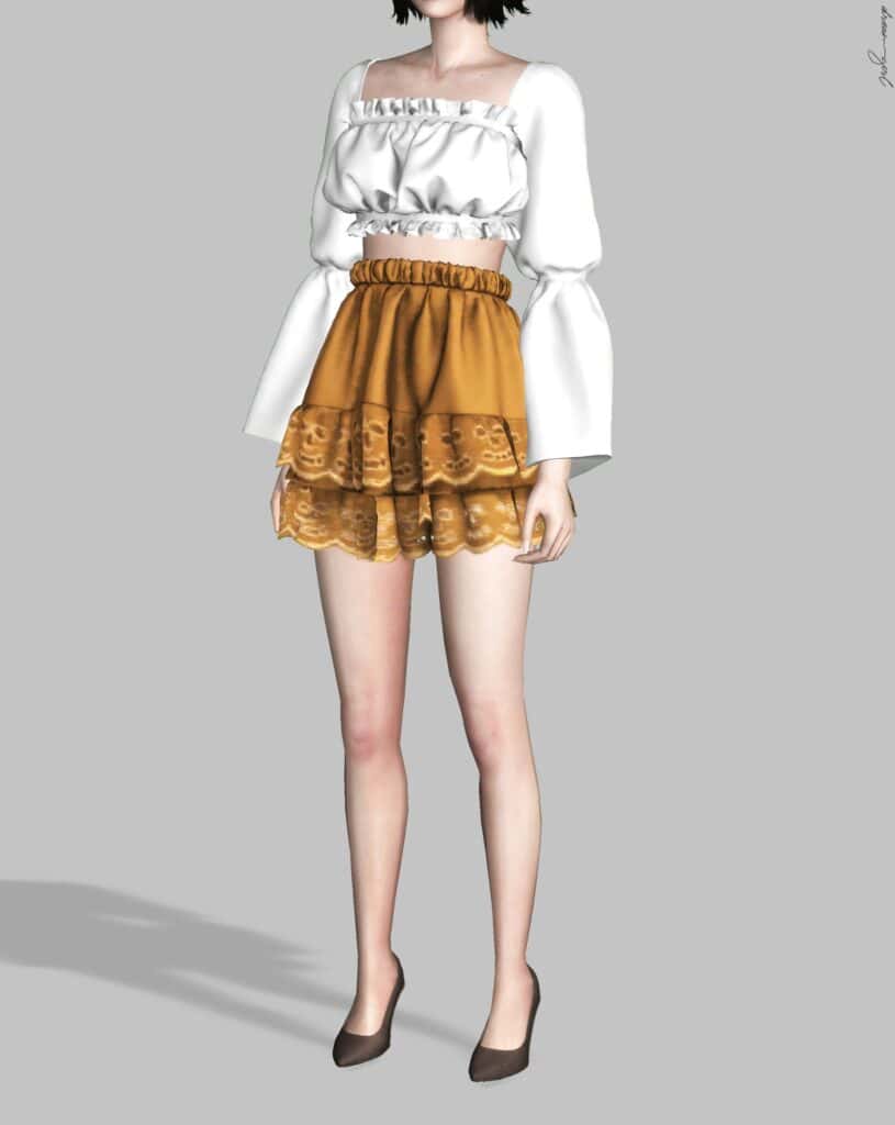 Ruffle Trim Skirt