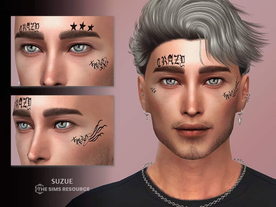Crazy Face Tattoo N48