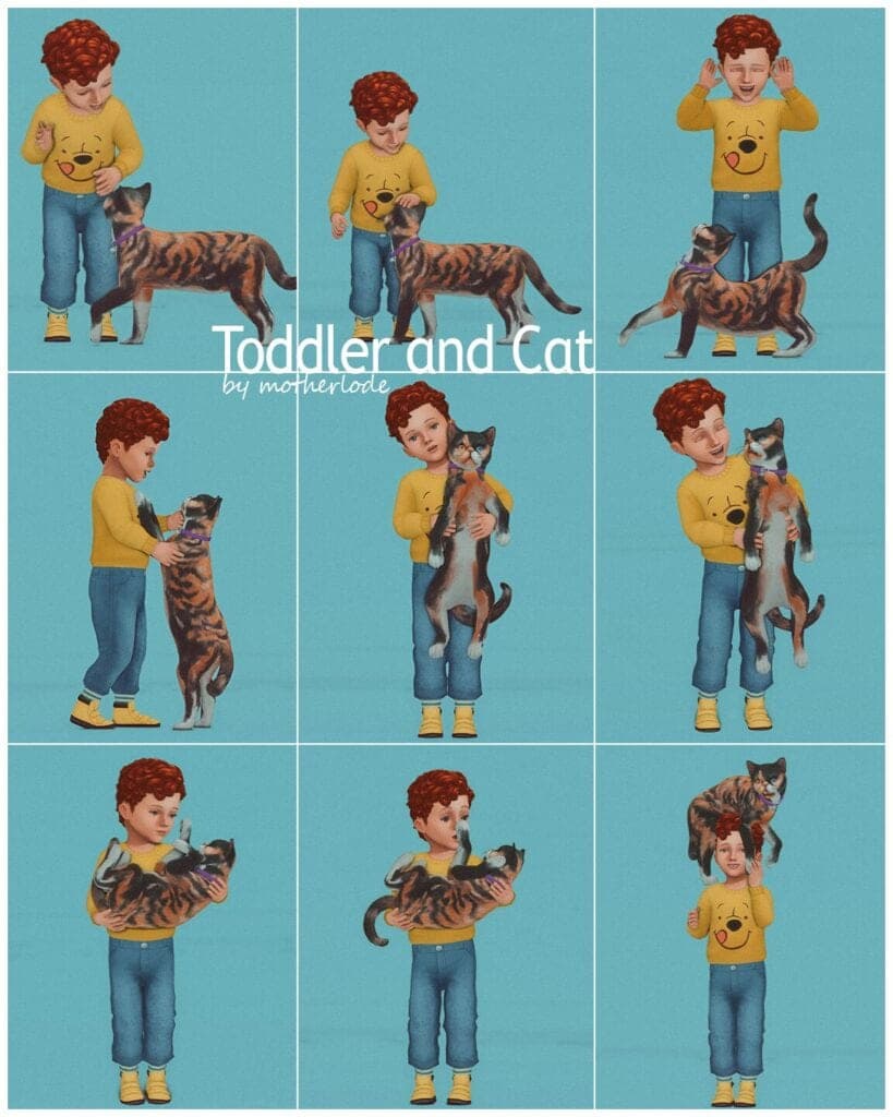 Toddler and Cat Pose Pack