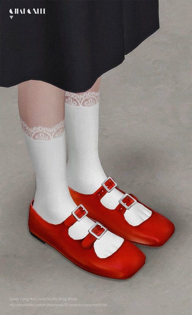 Sandy Liang Mary Jane Double Strap Shoes