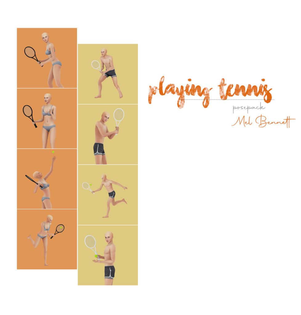 Playing Tennis Pose Pack