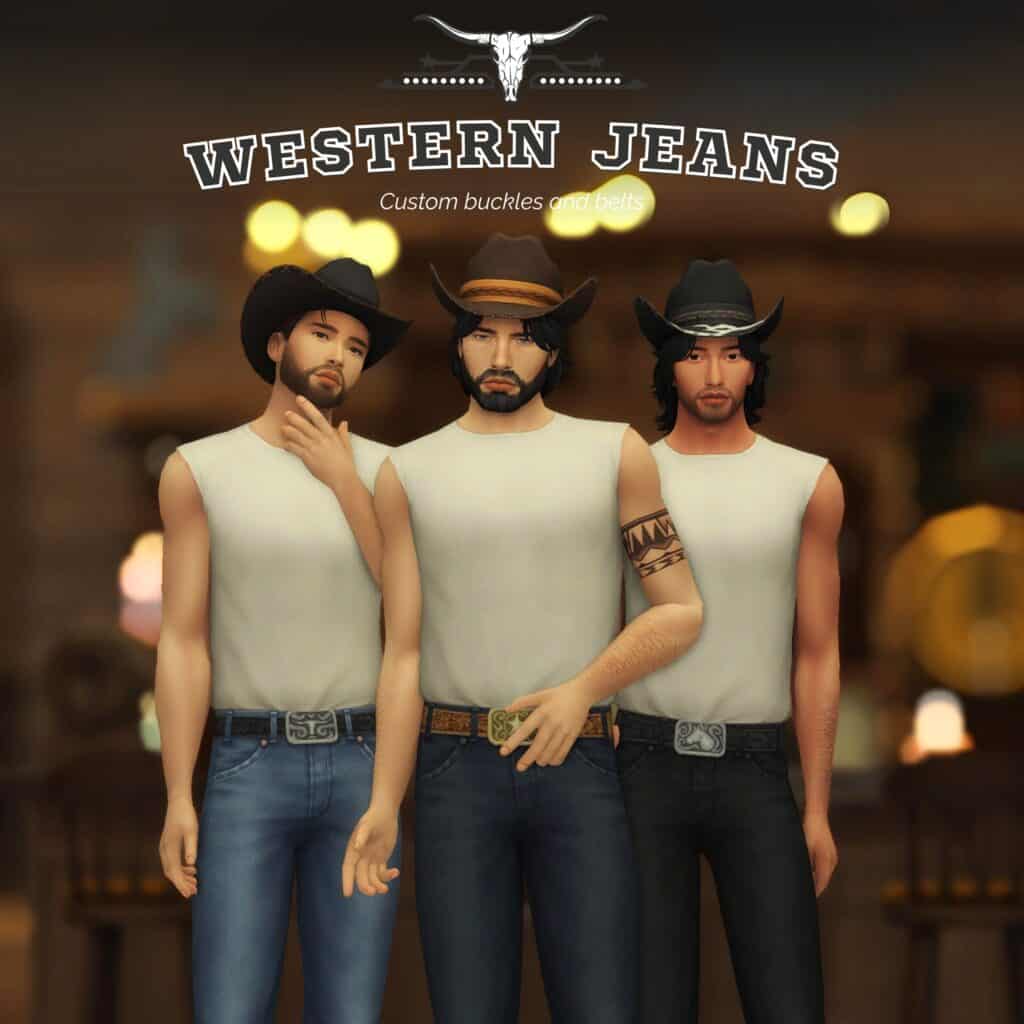 Western Jeans – With Custom Buckles & Belts V1