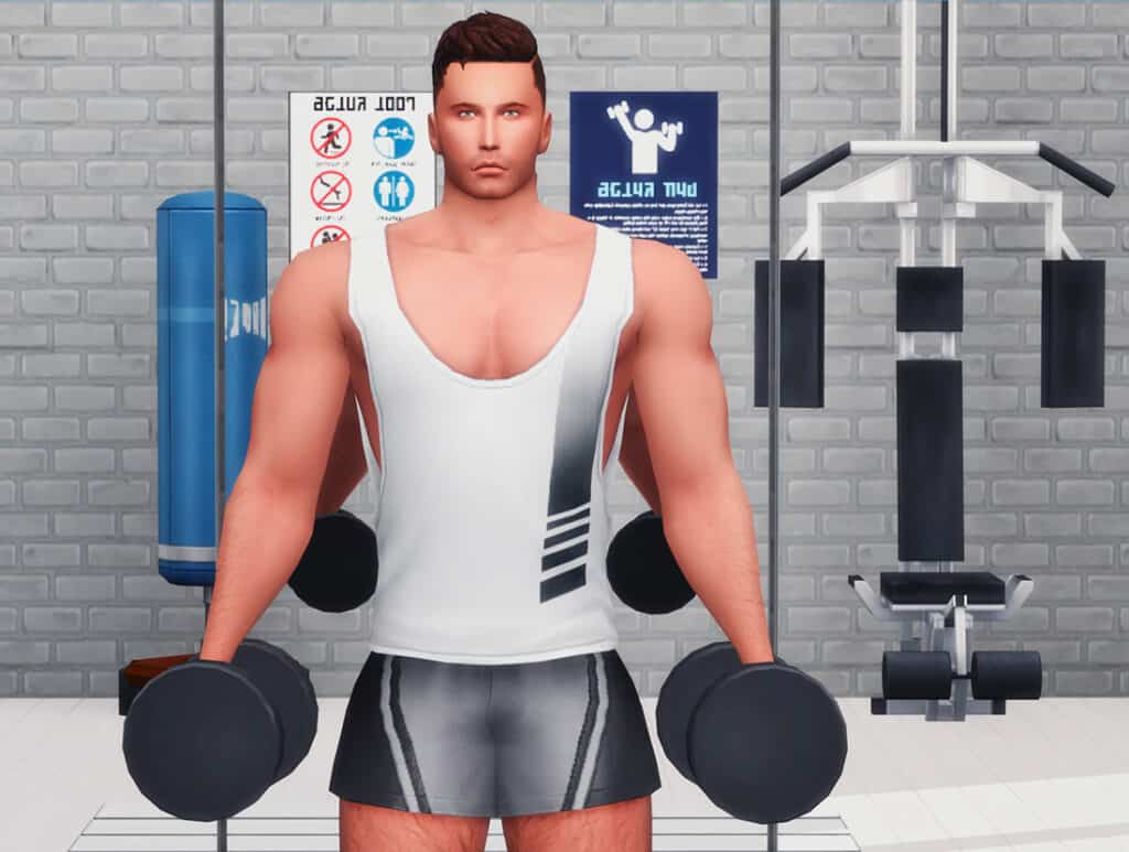 Dumbbells and Barbell Pose Accessories Sims 4