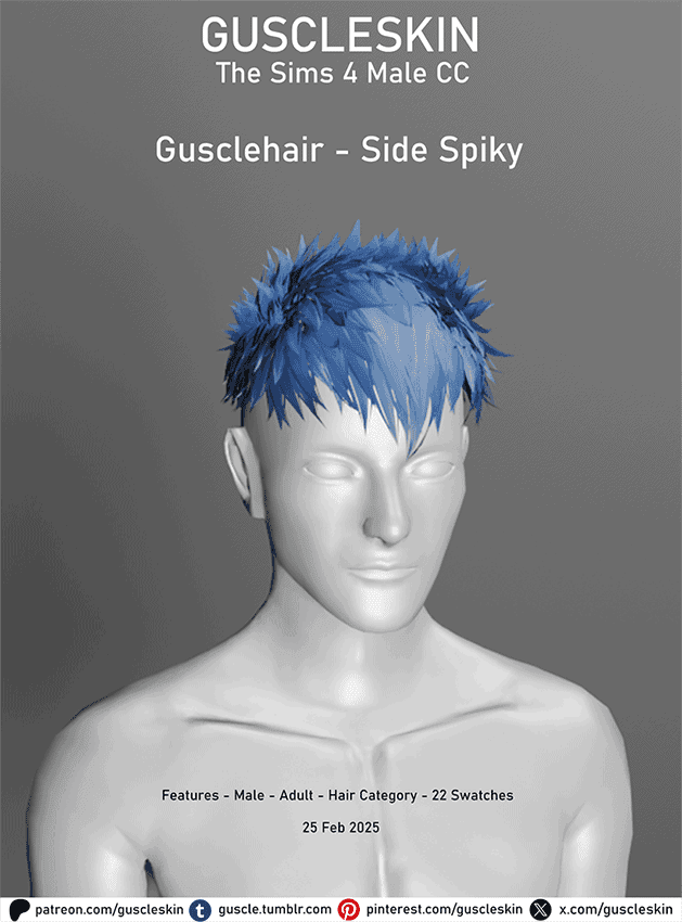 Guscleskin Side Spiky Hair